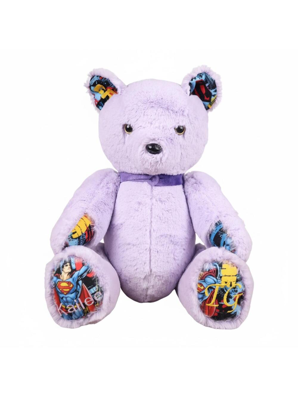 TG Bears 16" Purple Superman Epilepsy Awareness Purple Teddy Bear Handmade